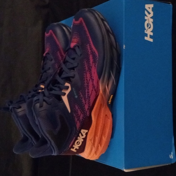 Hoka Purple and Blue SpeedGoat 5 Athletic Shoes with Signature Cushioning - Picture 4 of 15